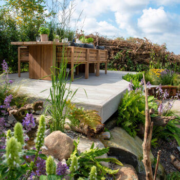 Composite decking in a garden - Composite Prime