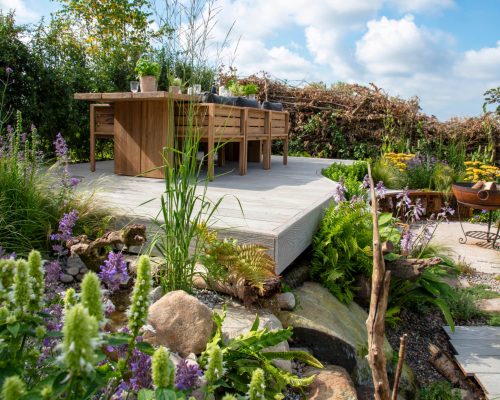 Composite decking in a garden - Composite Prime