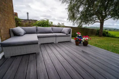 black oak composite decking garden design - Composite Prime