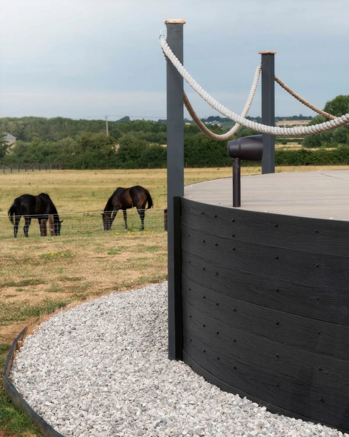 Raised farmhouse stand made using HD Deck Dual composite in shade Antique - Composite Prime